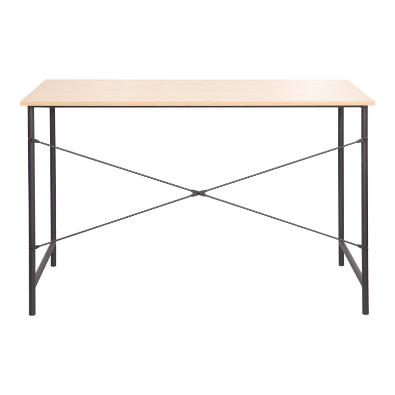 Birou de lucru Senzia, metal negru și lemn, Natural, 120x60x75 cm