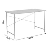 Birou de lucru Senzia, metal negru și lemn, Natural, 120x60x75 cm