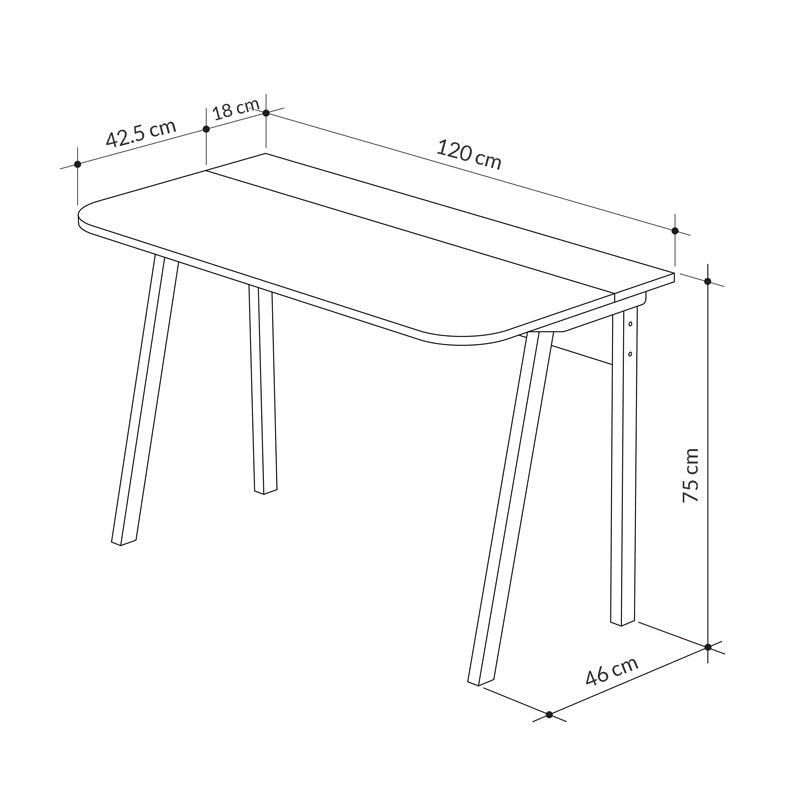 Birou Malia, 120x60x75 cm - Stejar