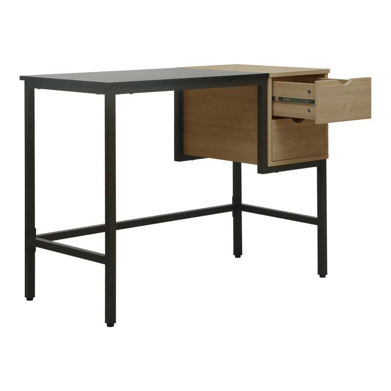 Natural - Negru | SKU: 225-000114 | Birou Demal, cu sertar, Natural - Negru, 100x48x76 cm, varianta Natural - Negru, produs pentru amenajarea locuinței, disponibil online în România la CasaMob