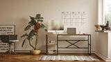 Birou Dual Frelancer cadru metal, Stejar, 42x60x75 cm