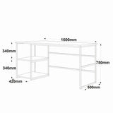Birou Dual Frelancer cadru metal, Stejar, 42x60x75 cm