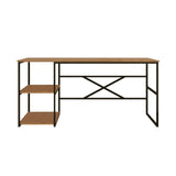 Birou Dual Frelancer cadru metal, Stejar, 42x60x75 cm