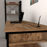Birou Emro, Nuc/Negru, 150x76x59 cm