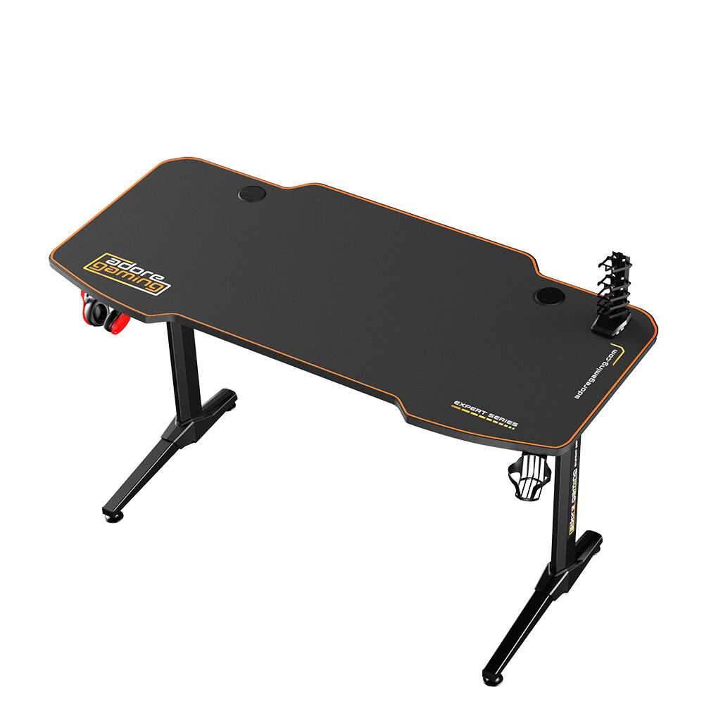 Birou Gaming RGT146X Home Collection® Carbon Series X9, suprafata carbon, mousepad, USB gamepad holder, suport pentru casti si pahar, cutie cabluri, 140x66x75 cm
