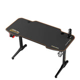 Birou Gaming RGT146X Home Collection® Carbon Series X9, suprafata carbon, mousepad, USB gamepad holder, suport pentru casti si pahar, cutie cabluri, 140x66x75 cm