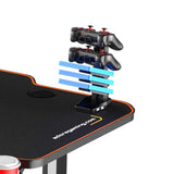 Birou Gaming RGT146X Home Collection® Carbon Series X9, suprafata carbon, mousepad, USB gamepad holder, suport pentru casti si pahar, cutie cabluri, 140x66x75 cm