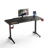 Birou Gaming RGT146X Home Collection® Carbon Series X9, suprafata carbon, mousepad, USB gamepad holder, suport pentru casti si pahar, cutie cabluri, 140x66x75 cm