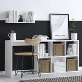Birou Jack cu rafturi, Alb, 145x74x45 cm