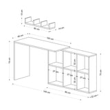 Birou Jack cu rafturi, Alb, 145x74x45 cm