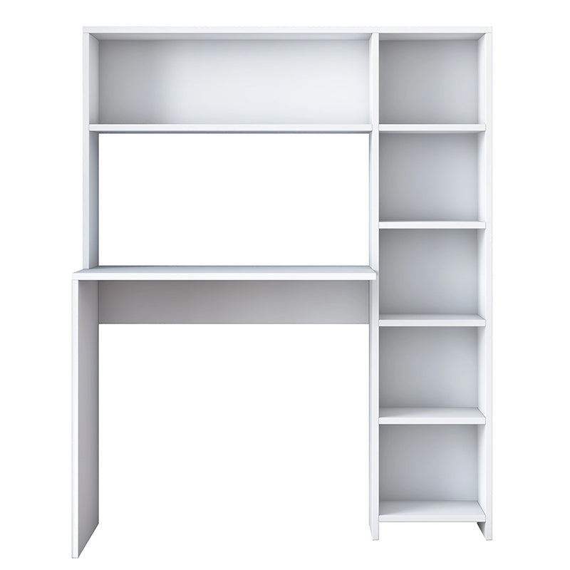 Birou Janson  cu biblioteca, alb, 114x40x142 cm