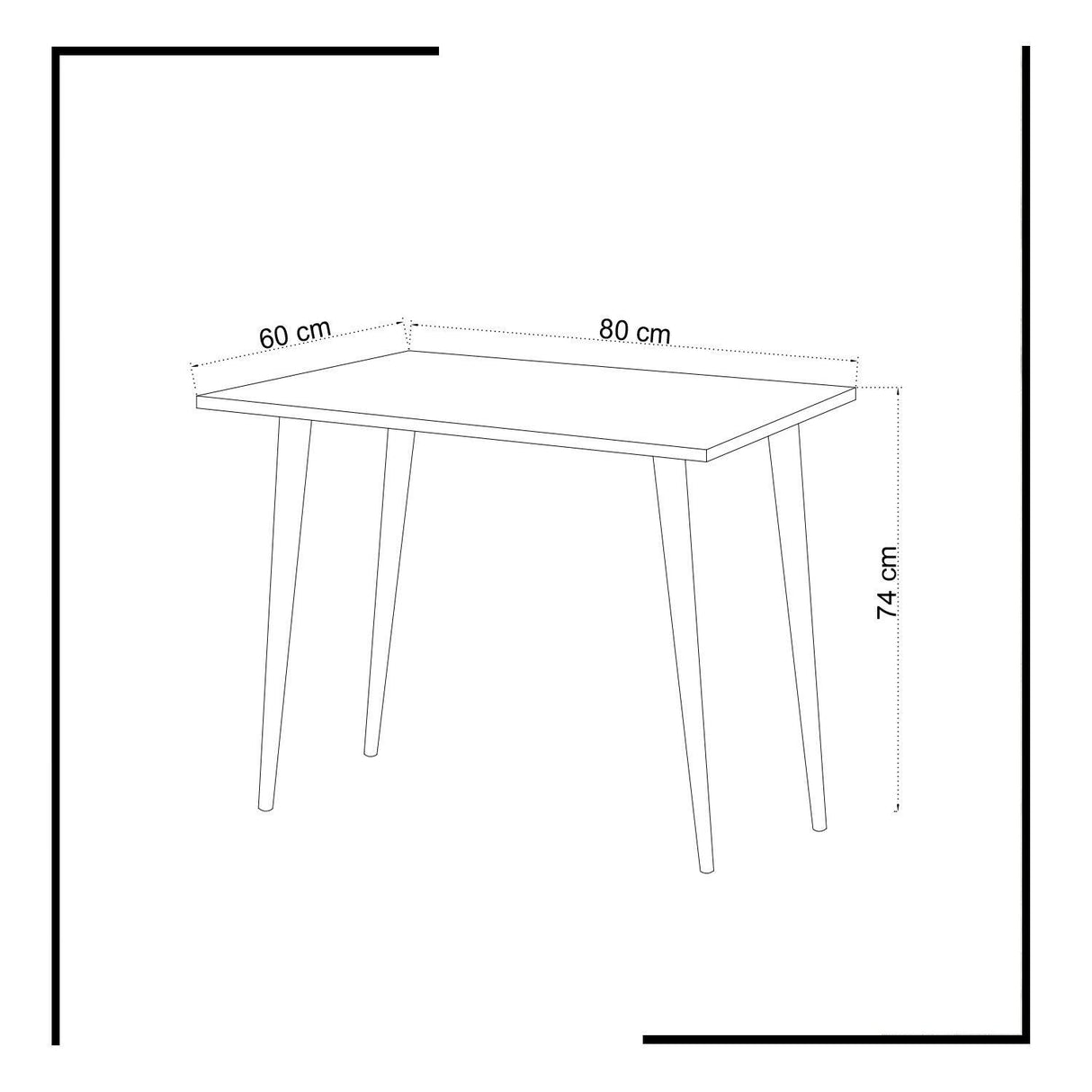 Birou Lery, Alb, 80x74x60 cm