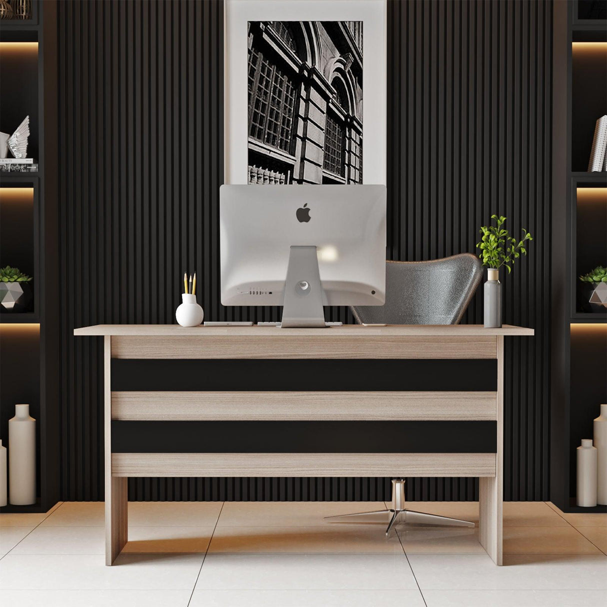 Birou Linta Lux, 140x74x60 cm - Stejar