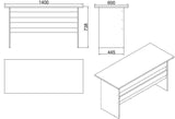 Birou Linta Lux, 140x74x60 cm - Stejar