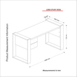 Birou Lord cu 2 sertare, Alb, 159x60x72 cm