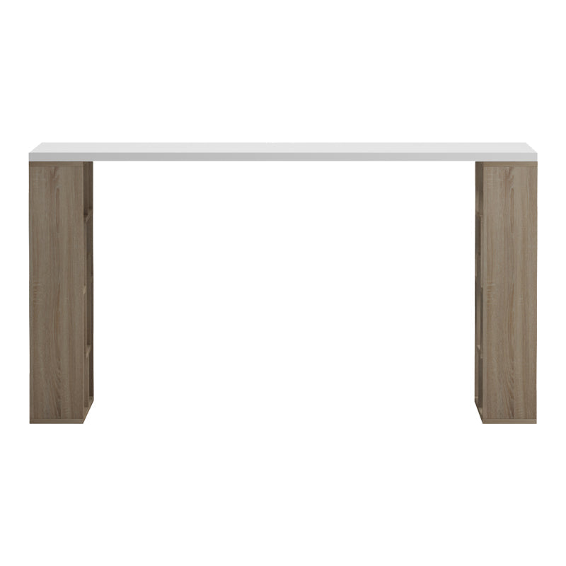 Birou Lovet cu raft, 140x60x75 cm - Sonoma-Alb