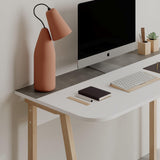 Birou Luton Stil scandinav, Alb Mocha deschis - Alb Gri, 120x75x60 cm - Alb Gri