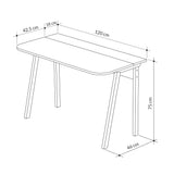 Birou Luton Stil scandinav, Alb Mocha deschis - Alb Gri, 120x75x60 cm - Alb Gri