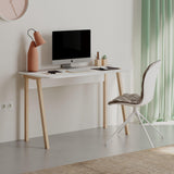 Birou Luton Stil scandinav, Alb Mocha deschis - Alb Gri, 120x75x60 cm - Alb Mocha deschis