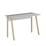 Birou Luton Stil scandinav, Alb Mocha deschis - Alb Gri, 120x75x60 cm - Alb Mocha deschis