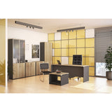 Birou manager Lotus, Stejar - Gri inchis, 150x80x75 cm