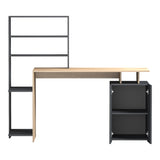 Birou Meza cu raft si dulap, 146x55x129 cm - Sonoma-Antracit
