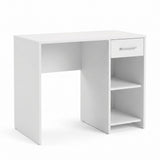 Birou Modern CMS-505-BB-1 Home Collection® Concept cu Sertar și 2 Rafturi, Alb - Maro - Stejar - Antracit, 90x52x75 cm - Alb | SKU: CMS-505-BB-1, CMS-505-OO-1, CMS-505-FF-1, CMS-505-AA-1