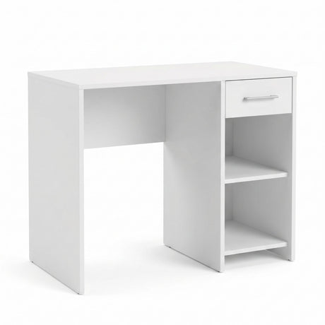 Birou Modern CMS-505-BB-1 Home Collection® Concept cu Sertar și 2 Rafturi, Alb - Maro - Stejar - Antracit, 90x52x75 cm