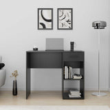 Birou Modern CMS-505-BB-1 Home Collection® Concept cu Sertar și 2 Rafturi, Alb - Maro - Stejar - Antracit, 90x52x75 cm - Antracit | SKU: CMS-505-AA-1