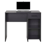 Birou Modern CMS-505-BB-1 Home Collection® Concept cu Sertar și 2 Rafturi, Alb - Maro - Stejar - Antracit, 90x52x75 cm - Antracit | SKU: CMS-505-AA-1