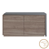 Birou Multicolorfunctional cu sertar integrat, Reaze, deschis nuc-antracit, 120x50x74 cm