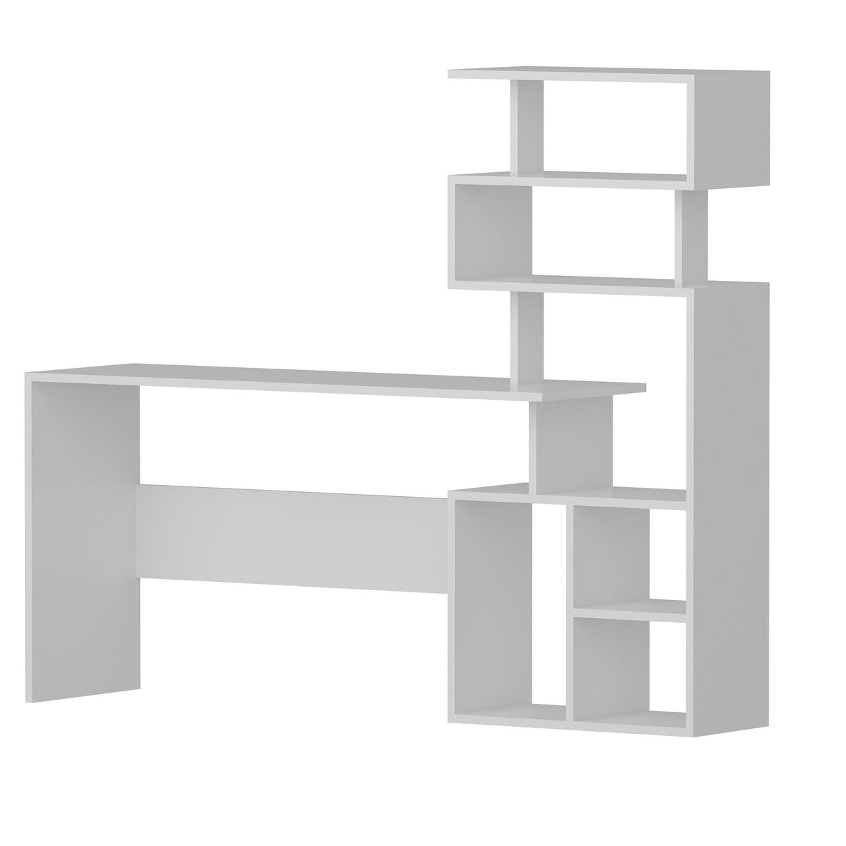 Birou Next cu rafturi, Alb, 130x40x70 cm