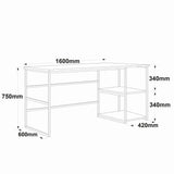 Birou Nonvi Lemn natural cadru Metal, 42x60x75 cm