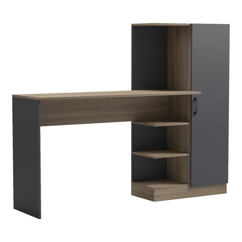 Birou Ofisio cu bibliotecă și dulap, Sonoma-Antracit, 152x40x120 cm - Sonoma-Antracit