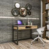 Birou Ogene cu 2 sertare, Crem, 105x77x55 cm