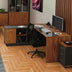Birou pe colt stanga Oscar, nuc - antracit, 200x180x76 cm