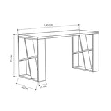 Birou Perla, 140x75x60 cm - Galben