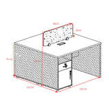Birou profesional 2 locuri Dakota, lemn, nuc-antracit, 120x120x76 cm