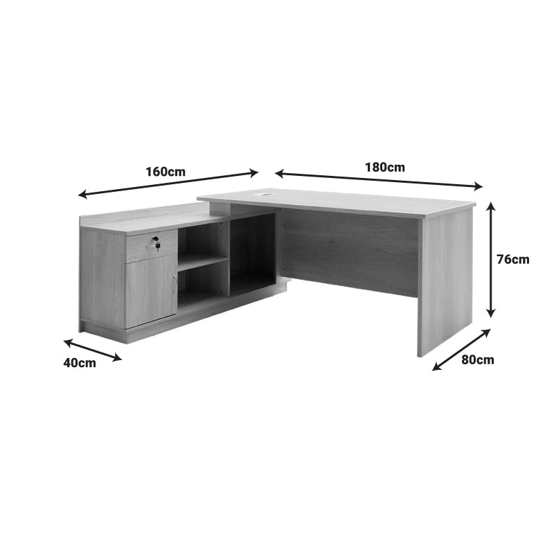 Birou profesional Amazon colt stanga, Sonoma, 180x160x76 cm, foto produs 8