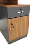 Birou profesional cu functie de organizare Oscar, Lemn, Nuc/Gris închis, 150x80x76 cm