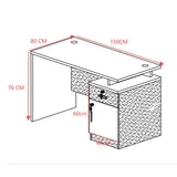 Birou profesional cu functie de organizare Oscar, Lemn, Nuc/Gris închis, 150x80x76 cm