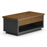 Birou profesionala Oscar, Nuanta Nuc-Antracit, Lemn, 120x60x42 cm
