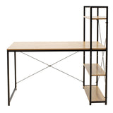Birou Ramon cu biblioteca reversibile, Stejar - Negru, 122x64x120 cm