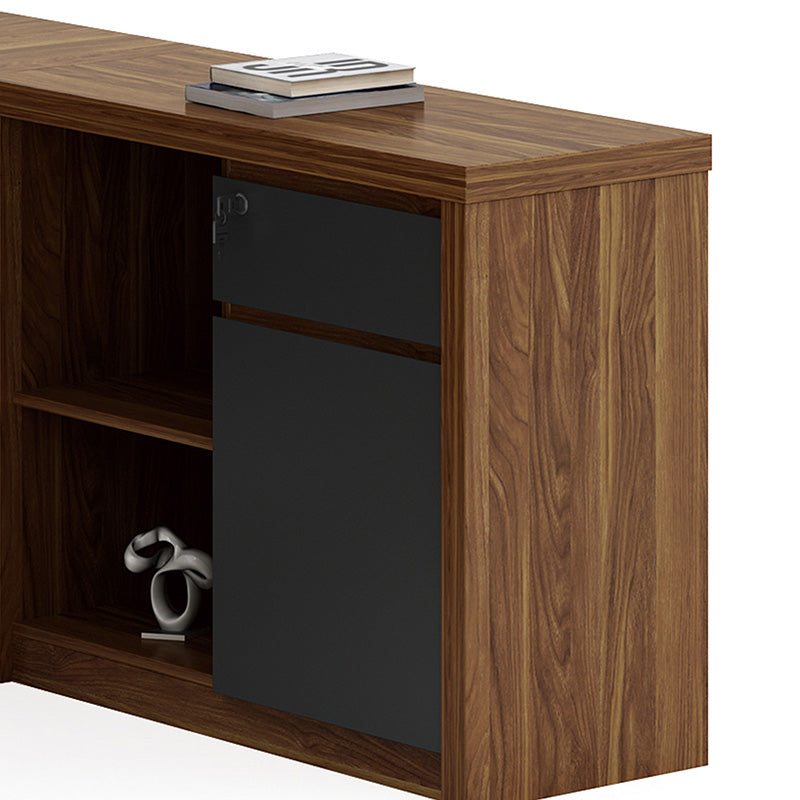 Birou reversibil de colt Oscar, nuc-Gri, 200x189x76 cm, foto produs 7
