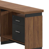 Birou reversibil Oscar, nuc- gri, 180x170x76 cm