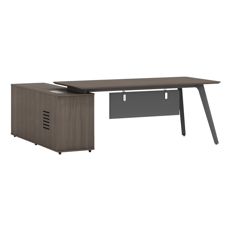 Birou reversibil profesional Denith, Gri nuc, 200x160x75 cm
