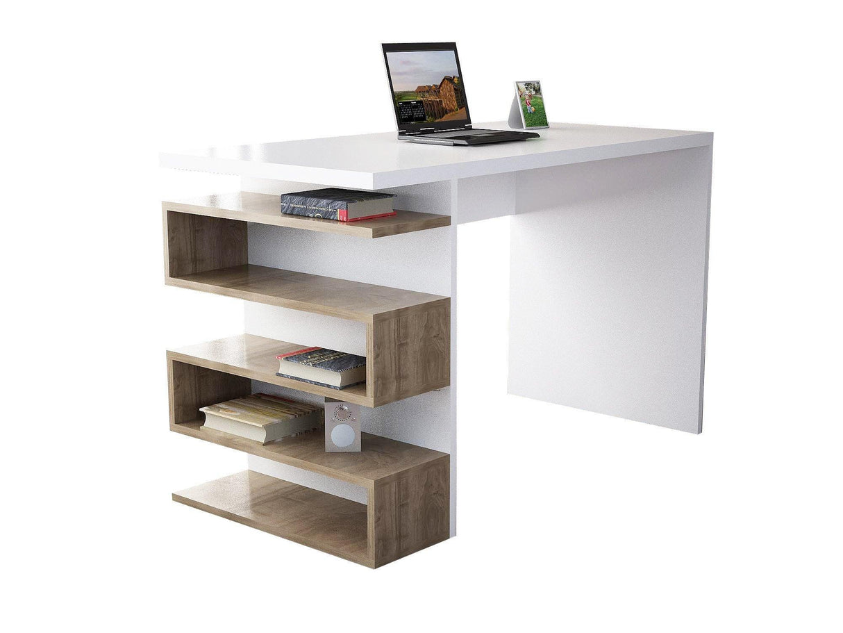 Birou Robin, 120x60x75 cm - Alb-Nuc