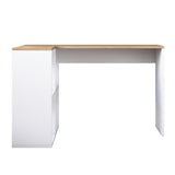 Birou Tip L Yusuf, Alb - Stejar, 120x75x50 cm