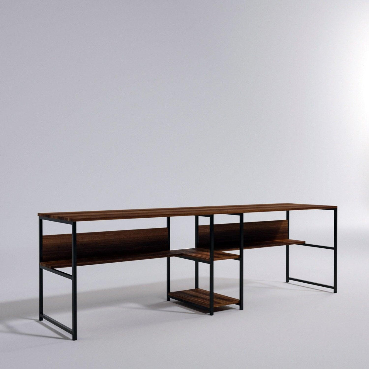Birou Workstation Double, L189, Nuc, 240x74x60 cm