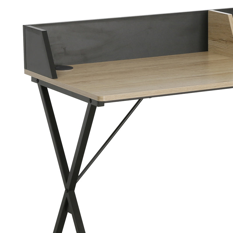 Birou Zervan, Alb - Negru, 90x50x85 cm - Negru